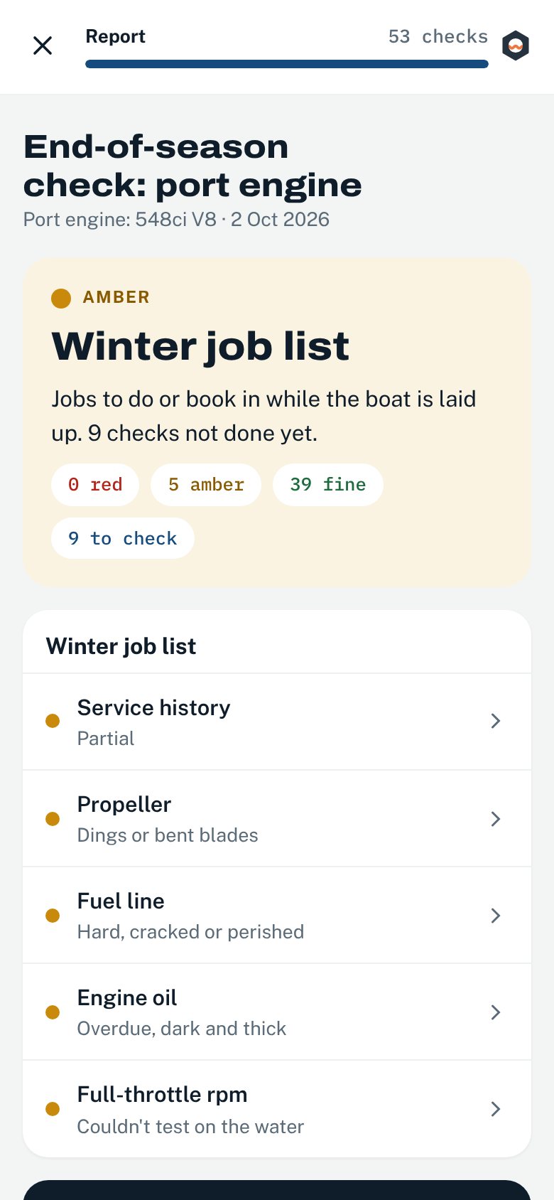 A report titled Winter job list, with each finding explained